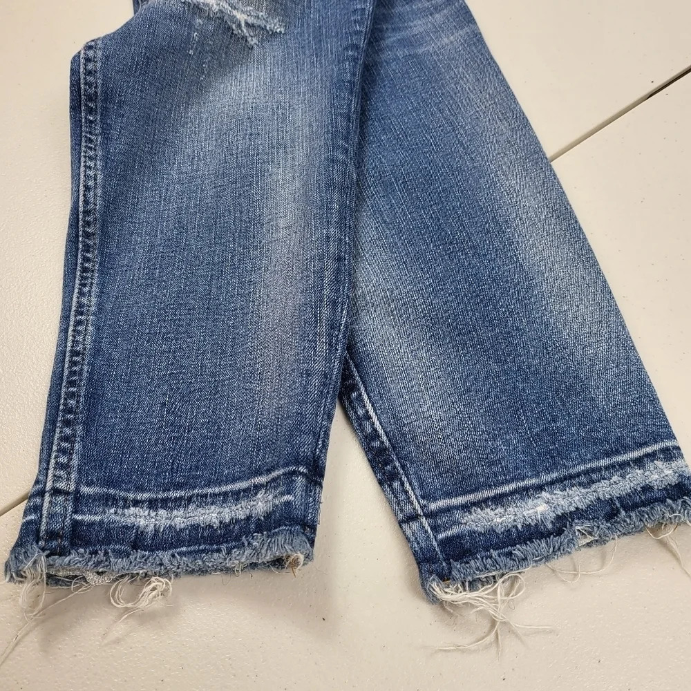 Madewell 9" High Rise Rip and Repair Edition Skinny Blue Denim Jeans Sz 36 - Picture 13 of 16
